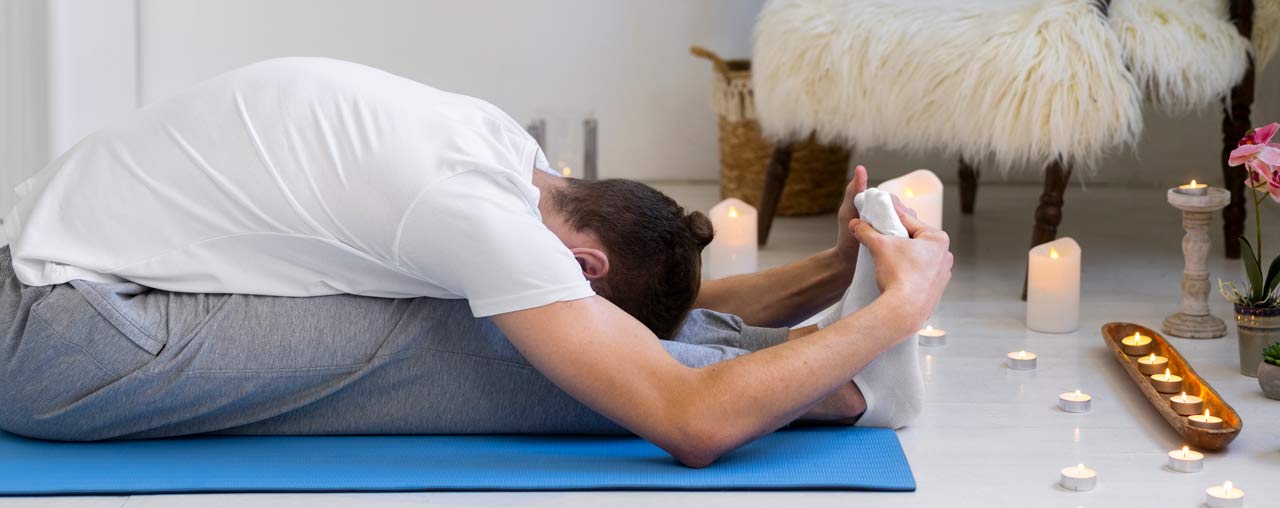 man doing yoga mat